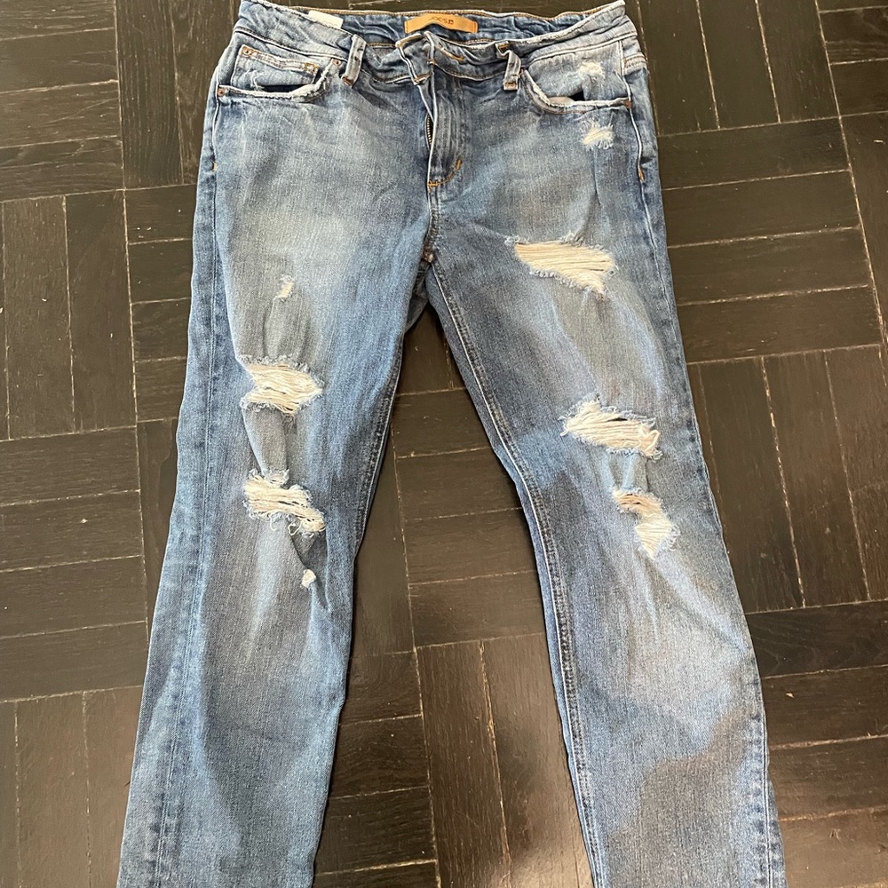 Joe’s jeans. Crippled and distressed.